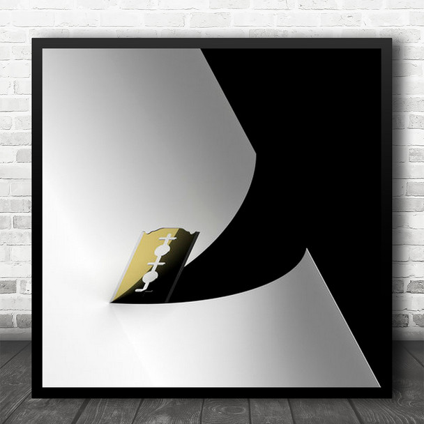 Razor Cut Abstract Paper Sharp Knife Shapes Geometry Blade Square Wall Art Print