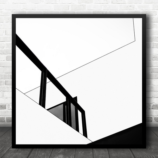 Modern Railing Balustrade Architecture Graphic Contrast High-Key Square Wall Art Print