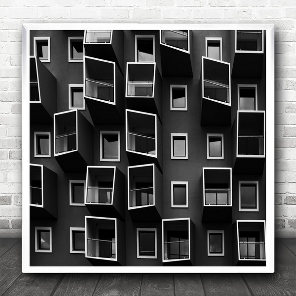Architecture Houses Window Windows Building House Boxes Denmark Square Wall Art Print