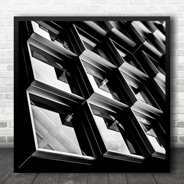 Eindhoven Sound wall Facade Symmetry Windows Geometry Shapes Square Wall Art Print