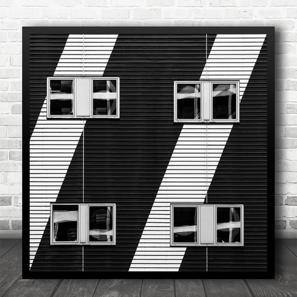 Wall Steel Lines Windows Reflections Graphic Facade Abstract Square Wall Art Print