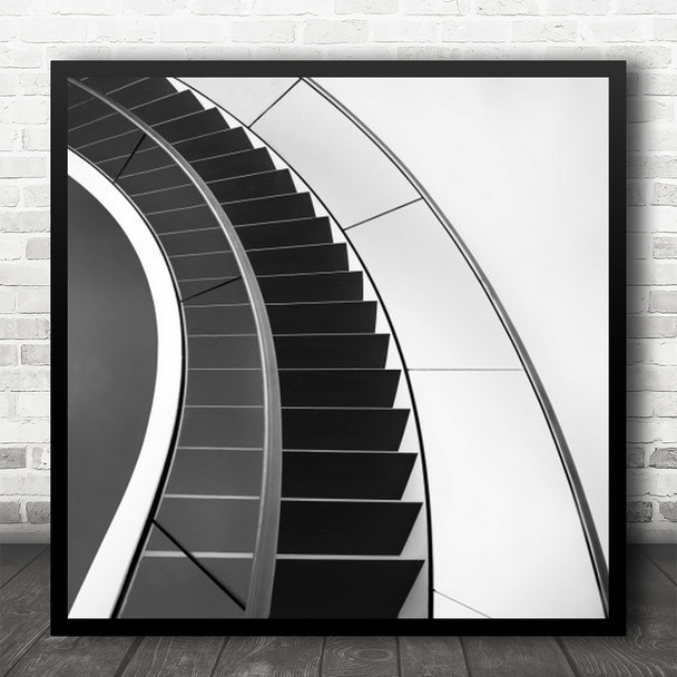 Stair Museum Lines Graphic Geometry Steps Stairs Staircase Square Wall Art Print