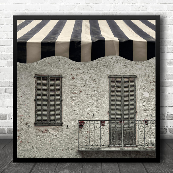Abstract Abstraction Lines Architecture Moody Grey White Square Wall Art Print