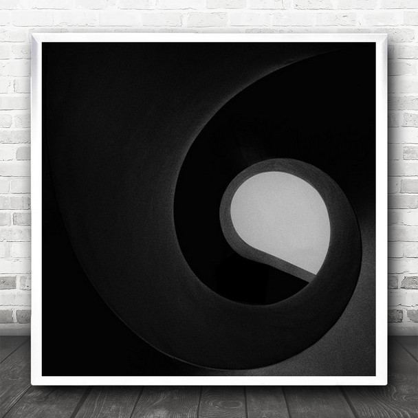 Stairs Ilwaco Portugal Architecture Staircase Spiral Swirl Twirl Square Wall Art Print