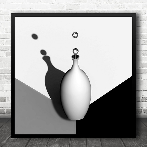 Abstract Vase Shadow Angle Corner Drop Drops Water Geometry Square Wall Art Print