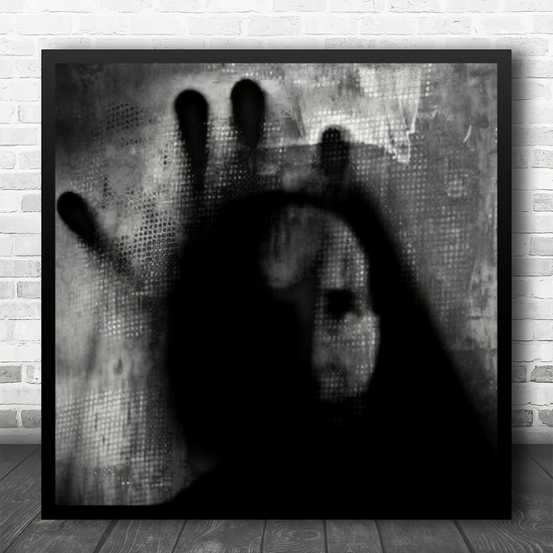 Shadows Eerie Gothic Finger Tips Face Square Wall Art Print