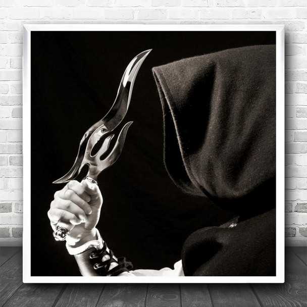 Knife Reflection Toned Portrait Hood Eerie Eye Belmont Square Wall Art Print