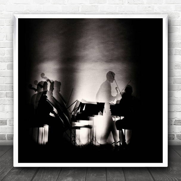 Blurry Motion Jazz Band Orchestra Square Wall Art Print
