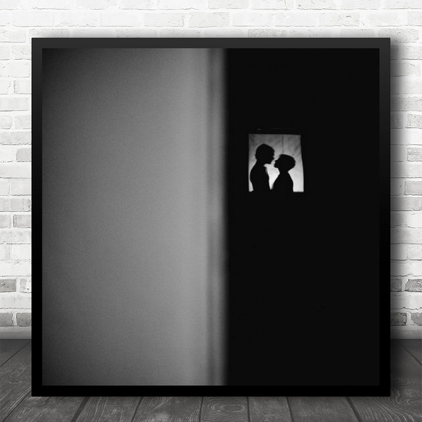 Romance Kiss Love Affection Romantic Valentine Together Square Wall Art Print