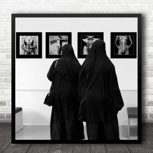 People Burkha Netherlands Fine Art Naked France Museum Square Wall Art Print