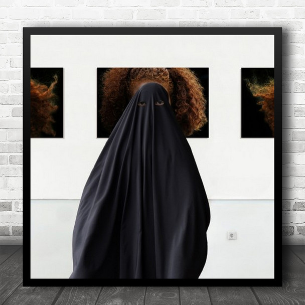 Person Veil Looking Through Her Mind Art Gallery Square Wall Art Print