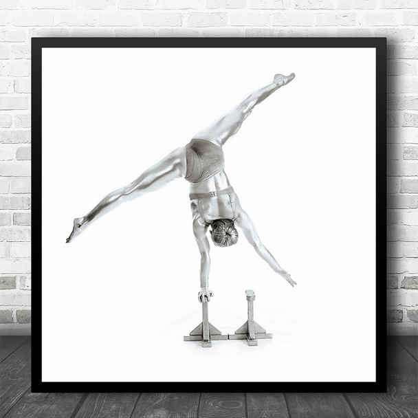 Gymnast Gymnastics Balance Strength Sport Acrobatic Studio Square Wall Art Print