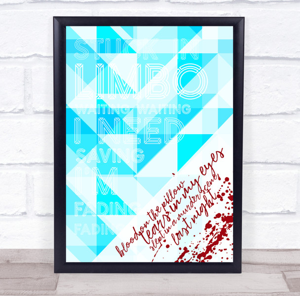 Royal Blood Limbo Blood Splatter Blue Triangles Music Song Lyric Wall Art Print