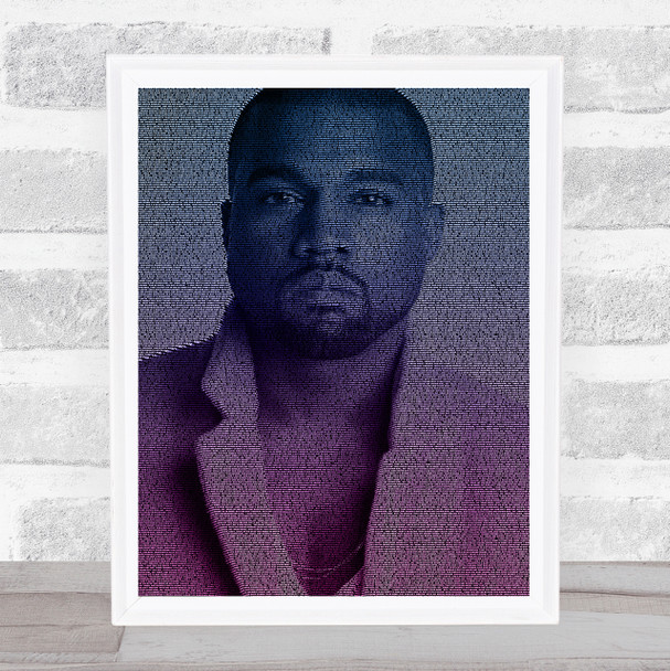 Kanye West Gold Digger Face s Purple Music Song Lyric Wall Art Print