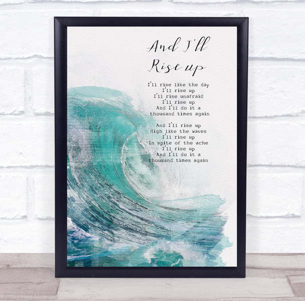 Andra Day Rise Up Watercolour Wave Music Song Lyric Wall Art Print