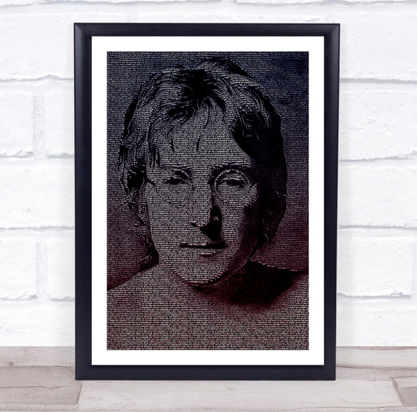 John Lennon Imagine Face s Red Music Song Lyric Wall Art Print