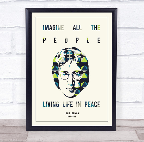 John Lennon Imagine Geometric Music Song Lyric Wall Art Print