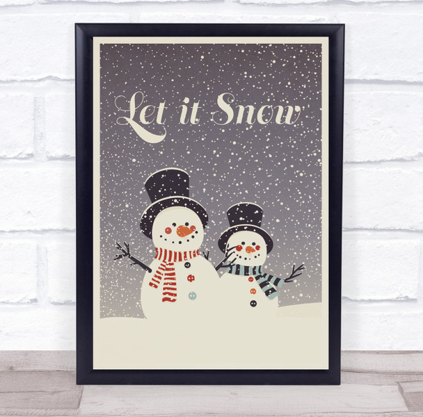 Let it Snow Snowmen Christmas Wall Art Print