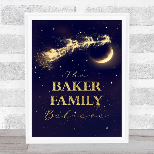 Personalised Family Believes Santa Christmas Event Sign Print