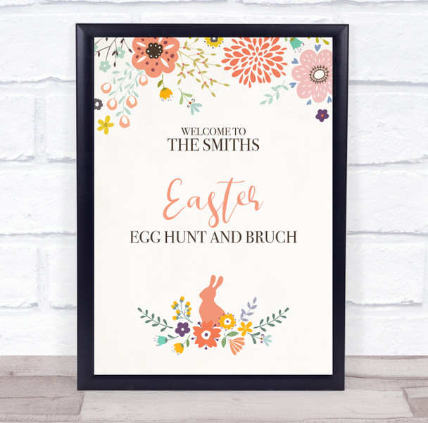Personalised Welcome To Easter Egg Hunt and Brunch Event Sign Print