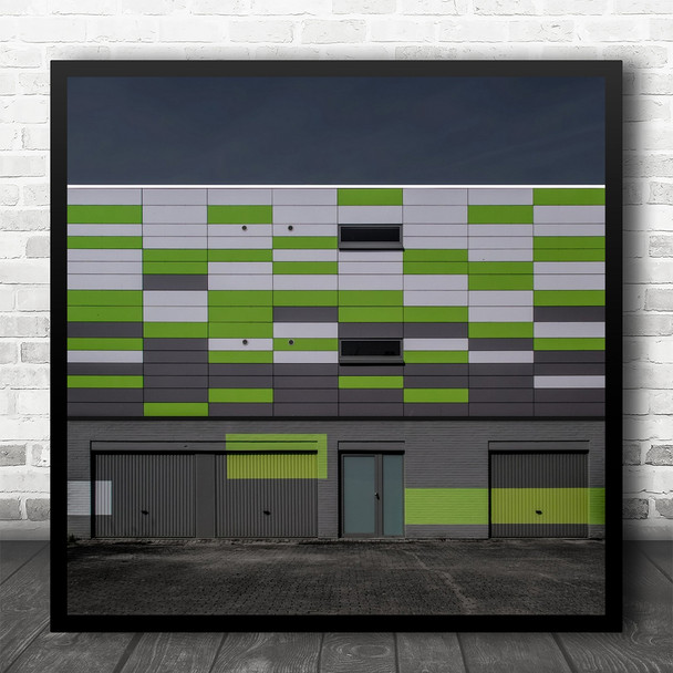 Architecture Facade Chequered Grid Abstract Pattern Herent Wall Square Art Print