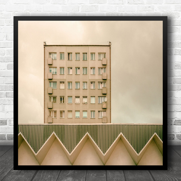 Architecture Filter Green House Home Homes Concrete Swinoujscie Square Art Print