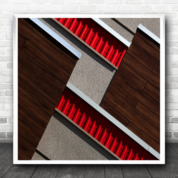 Architecture Wall Facade Abstract Geometry Shapes Diagonal Square Wall Art Print
