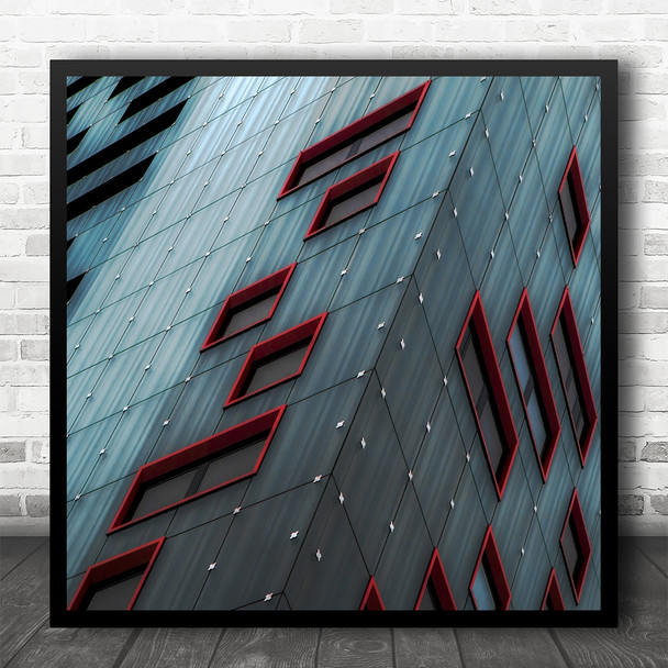 Facade Architecture Lines Grid Building Wall Windows Frame Square Wall Art Print