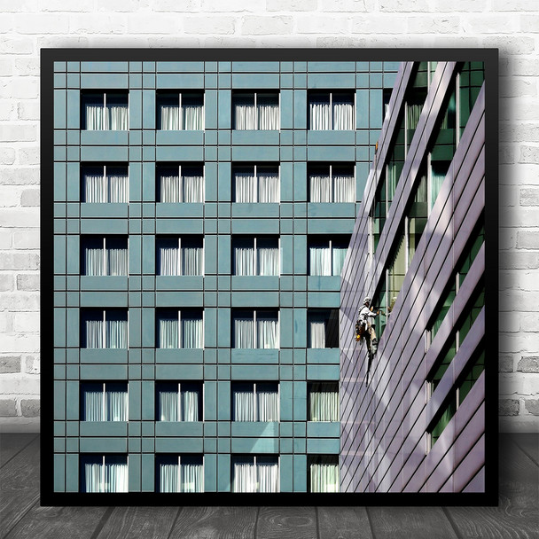 Szczecin Poland Window Cleaner Clean Cleaning Work Working Square Wall Art Print