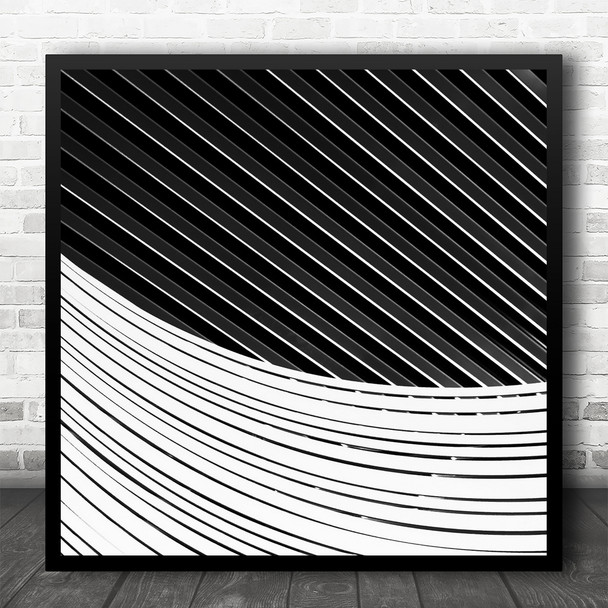 Graphic Monochrome Lines Minimalism Abstract Contrast Toulouse Square Art Print