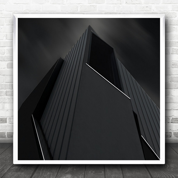 Salt Tower Medieval Contrast Building Modern Architecture Dark Square Art Print