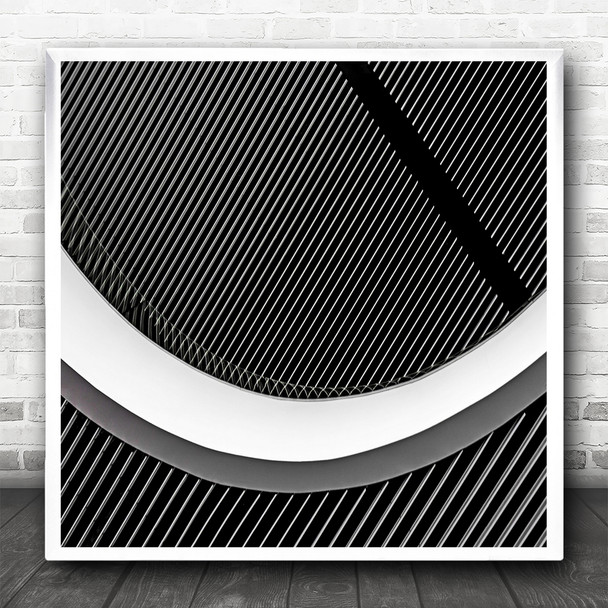 Architecture Abstract Abstraction Black Modern Lines Bows Square Wall Art Print
