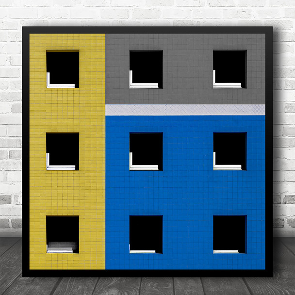 Architecture Abstract Facade Windows Shadow Colors Colour Square Wall Art Print