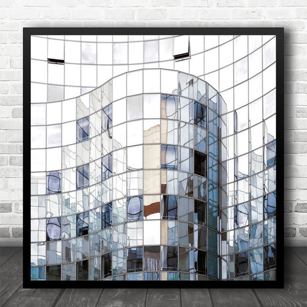 Reflections Paris Skyscraper Glass Building Wall High Key Square Wall Art Print