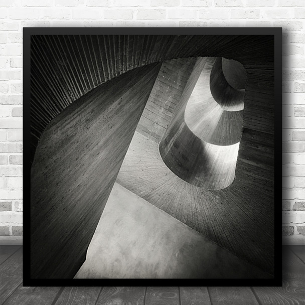 Architecture Conceptual Shadow Abstract Concrete Duisburg B&W Square Art Print