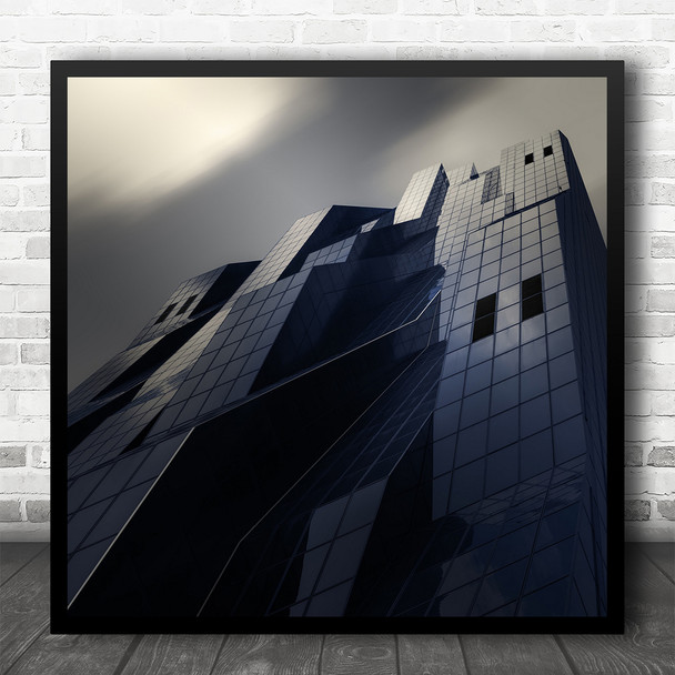 Architecture Abstract Lookup Building Windows Futuristic Square Wall Art Print