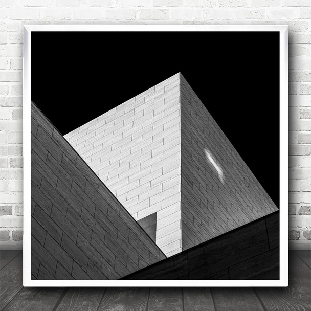 Architecture Minimalism Shapes Abstract Bricks Grid B&W Triangle Square Print