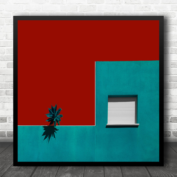 Abstract Architecture Roof Garden Colors Minimal Leaves Square Wall Art Print