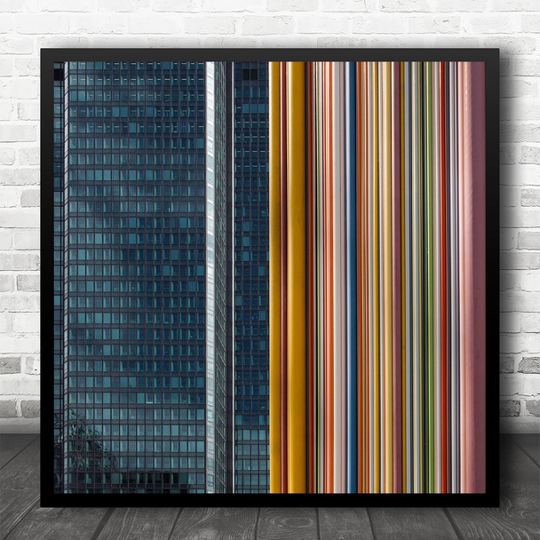 Architecture Rainbow Abstract Lines Colour Building Square Wall Art Print