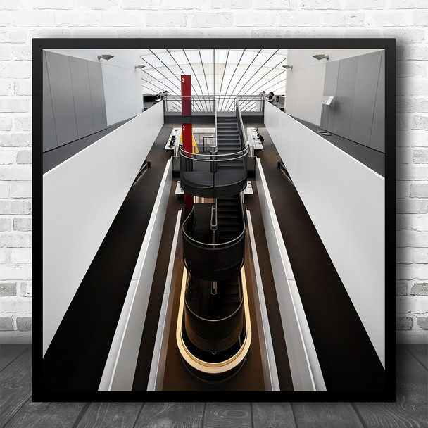 Berlin Lines Library Bibliothek University Freien Square Wall Art Print