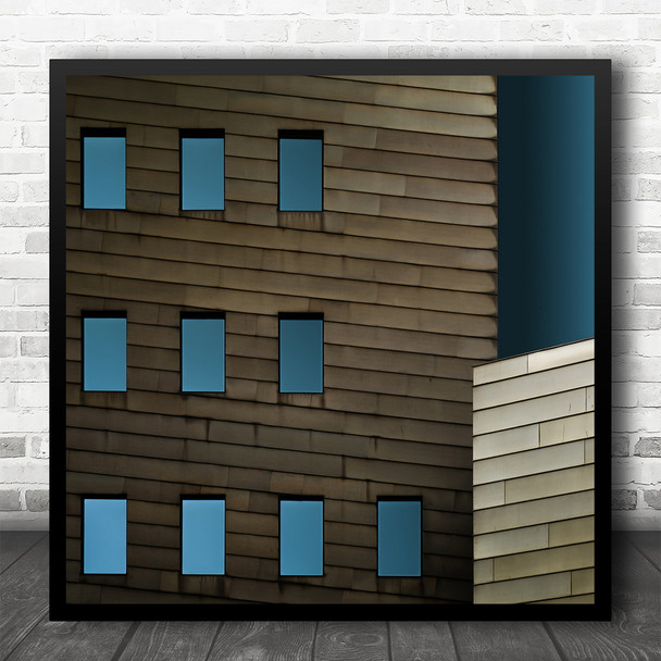 Architecture Building Wall Facade Copper Corner Square Wall Art Print