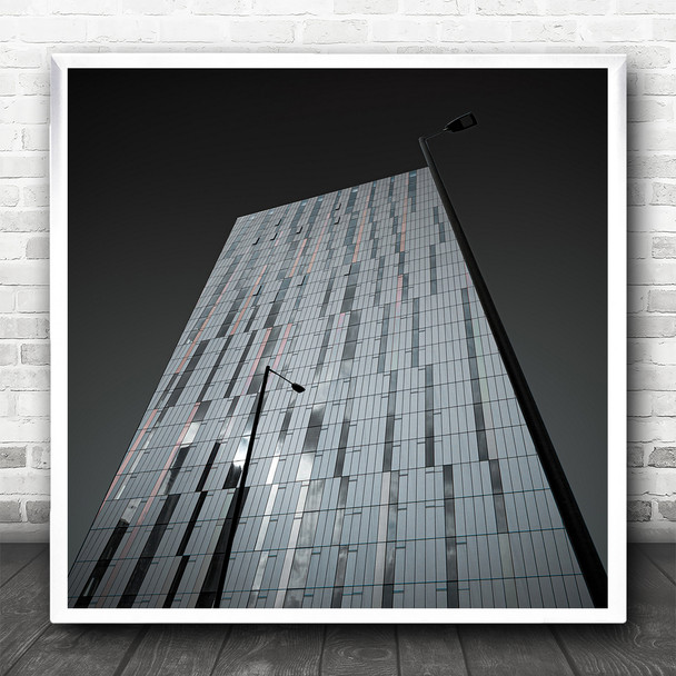 Architecture Building Abstract Black And White Square Wall Art Print