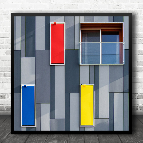 Geometry Colourful Shapes Build Architecture Square Wall Art Print