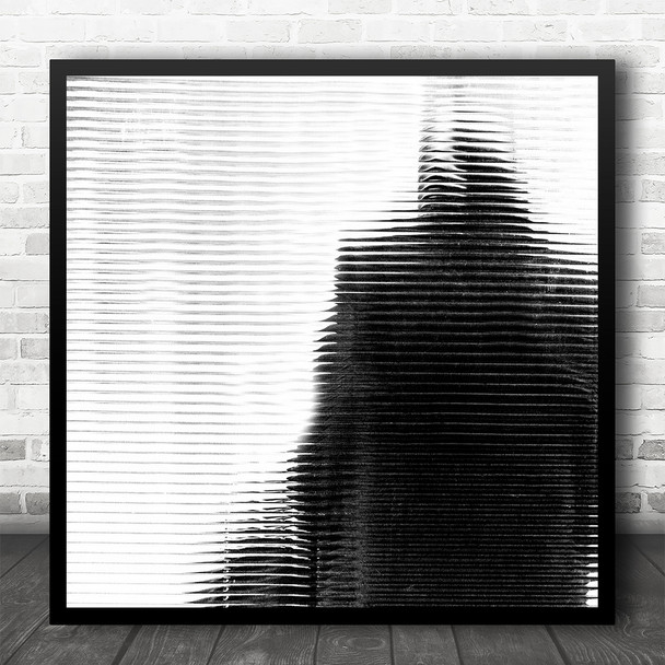 Black And White Linear Figure Silhouette Square Wall Art Print