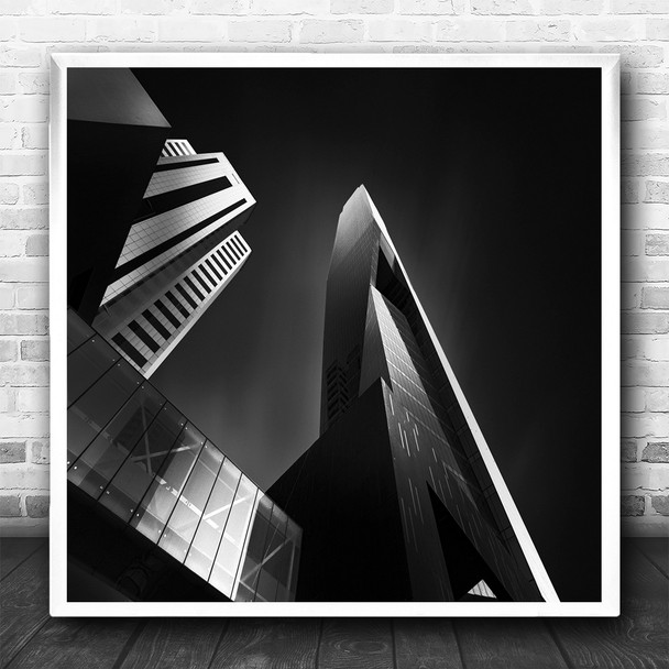 Abstract Architecture Tall Buildings Square Wall Art Print