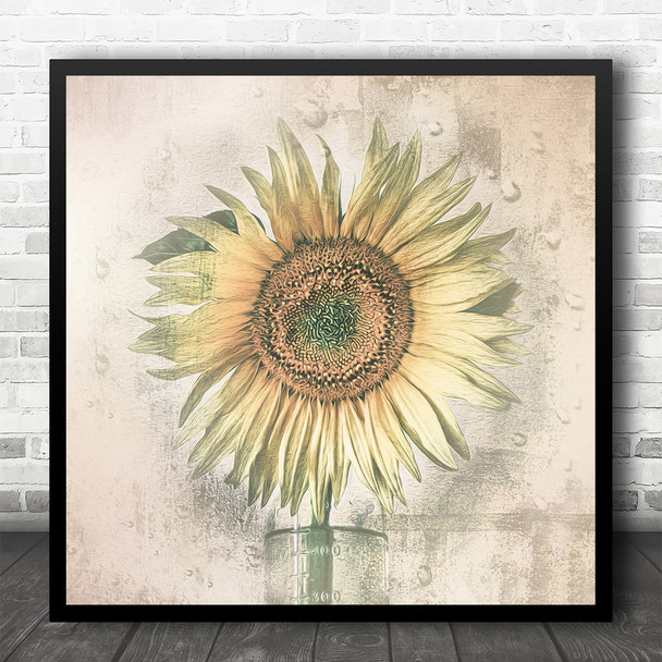 Sunflower Flower Still Life Bloom Blossom Filter Square Wall Art Print