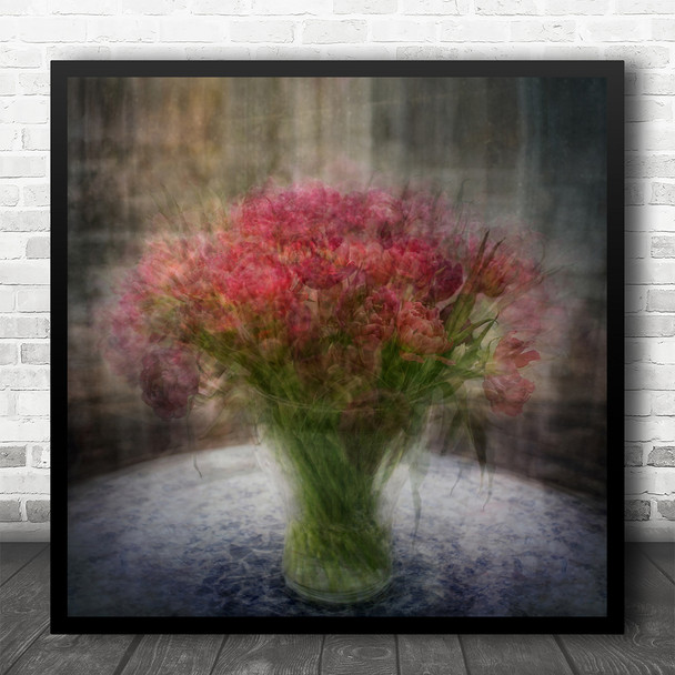 Still Life Vase Pink Flowers Double Square Wall Art Print