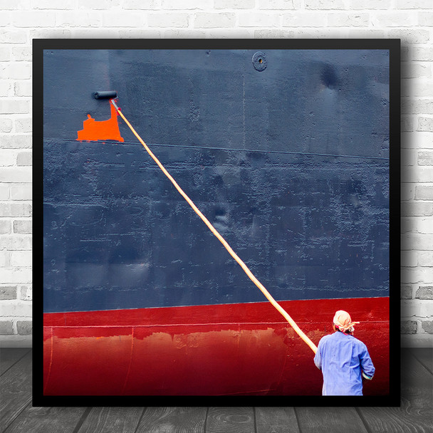 Still Life Painter Red Blue Orange Painting Square Wall Art Print