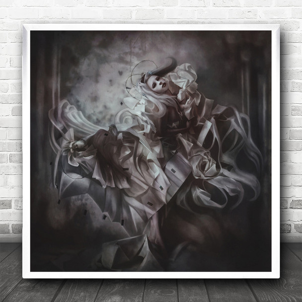 Portrait Dark Movement Jesters Circus Square Wall Art Print