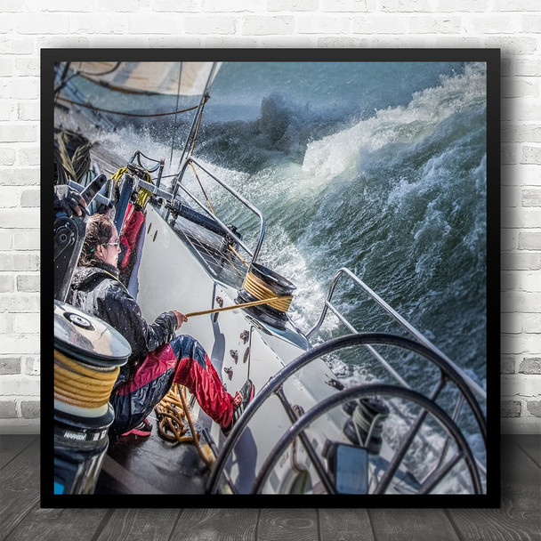 Sailing Adventure Adventurer Person Sport Sports Drama Dramatic Square Art Print